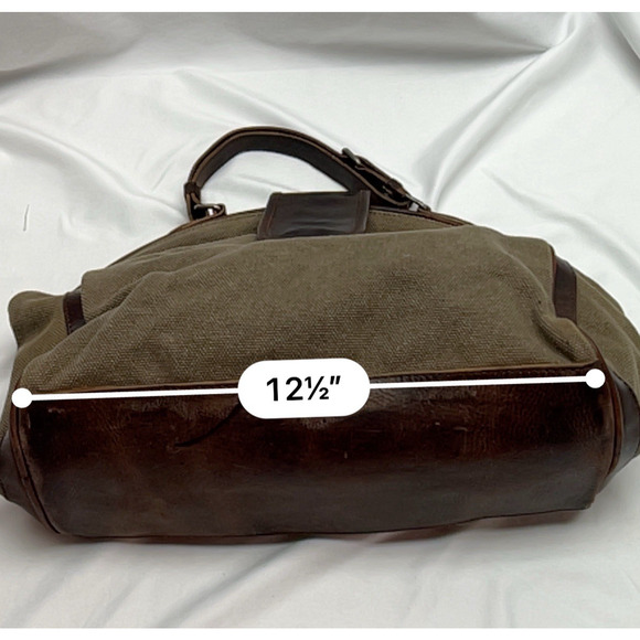 Comptoir Des Cotonniers Dandy Canvas & Leather Doctor's Bag Clam Shell Opening - Picture 4 of 12